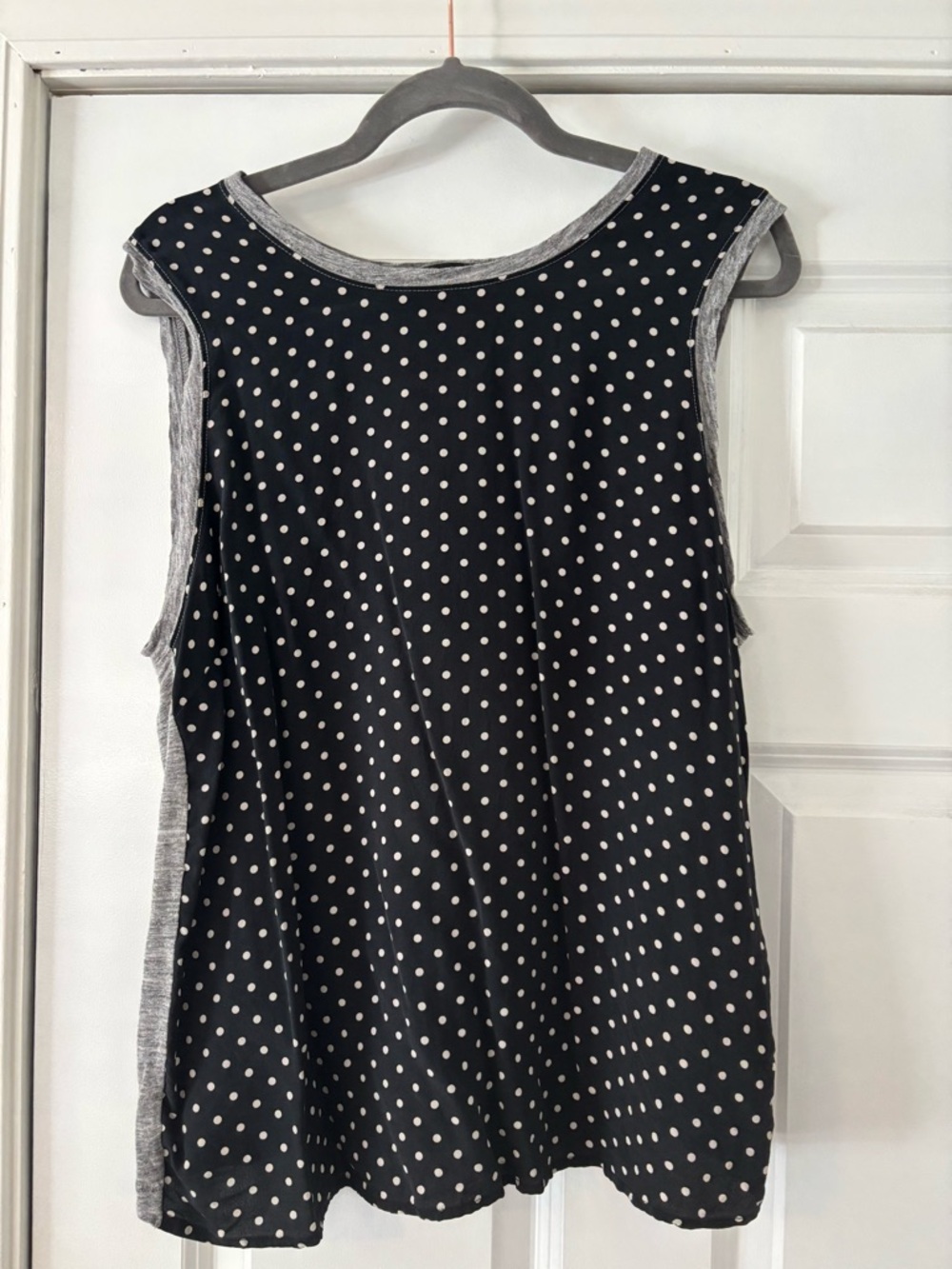 J. Crew Black Polka Dot Tank with Light Pink Dots